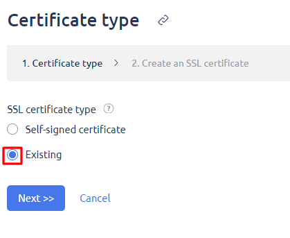 ISPManager SSL Certificate Type
